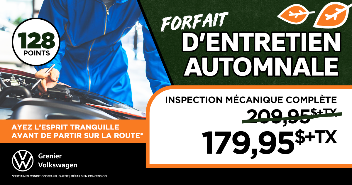 FORFAIT D'ENTRETIEN AUTOMNALE !