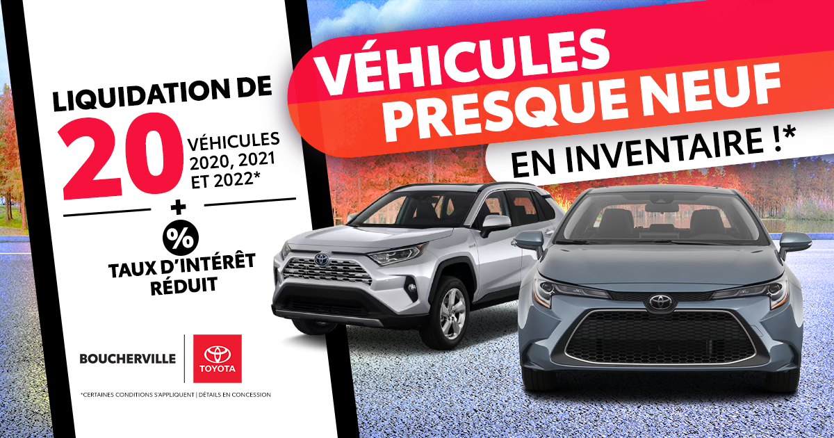 VÉHICULE PRESQUES NEUFS !