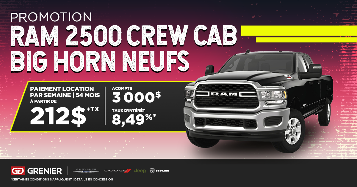 PROMOTION RAM 2500 NEUFS !