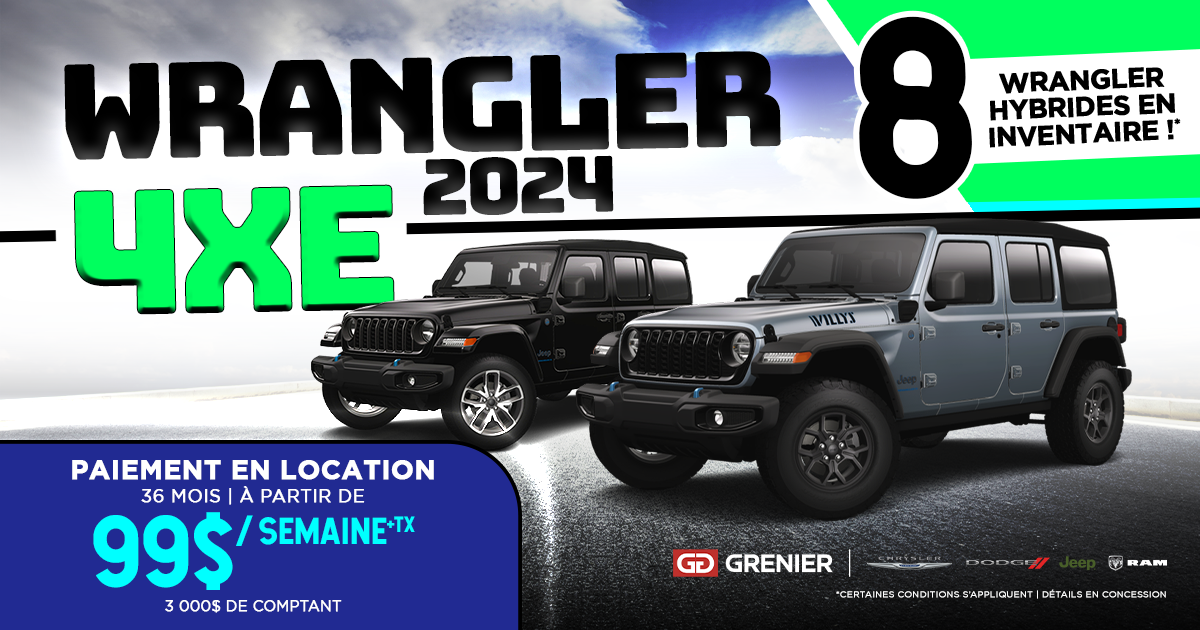 WRANGLER 4XE DISPONIBLES !