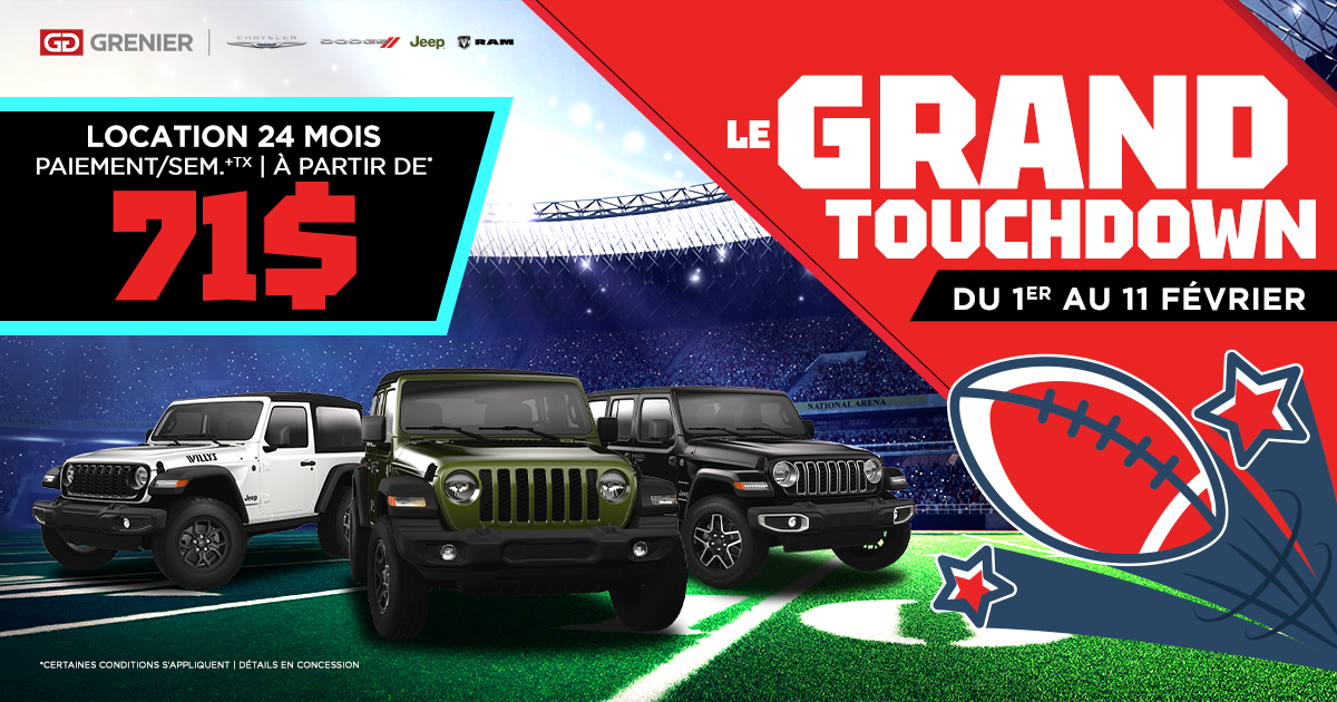 Grenier Chrysler à Terrebonne | LE GRAND TOUCHDOWN