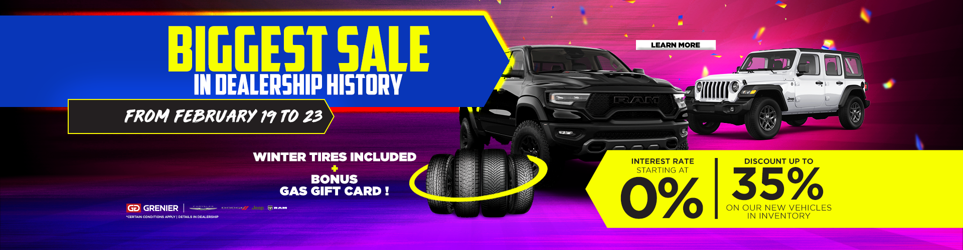 THE BIGGEST SALE OF DEALERSHIP HISTORY !