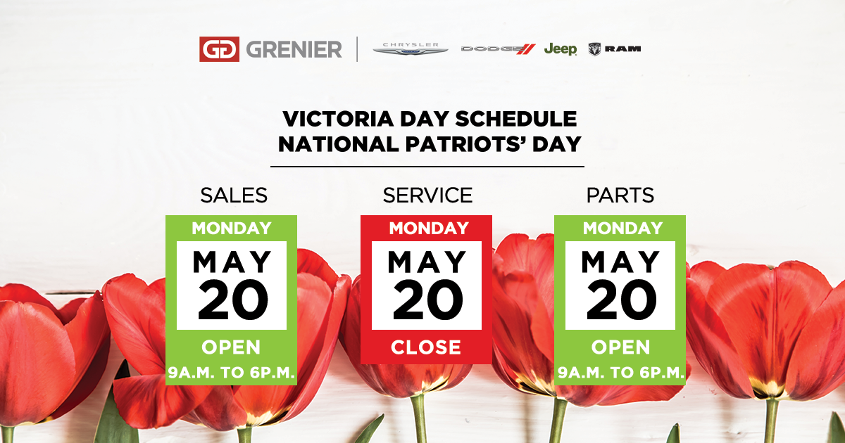 Victoria Day Schedule