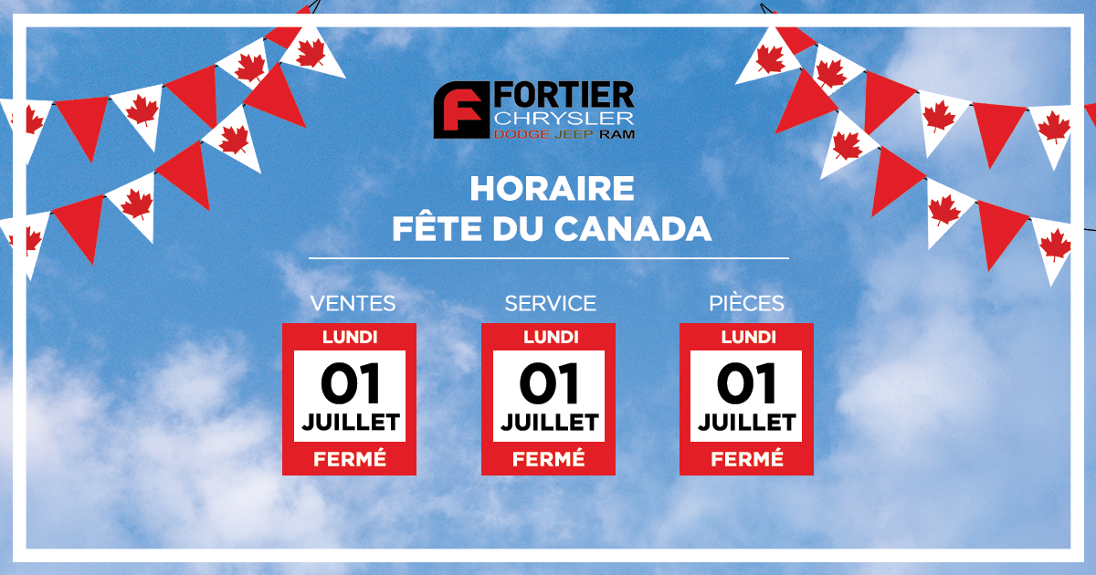 HORAIRE FÊTE DU CANADA