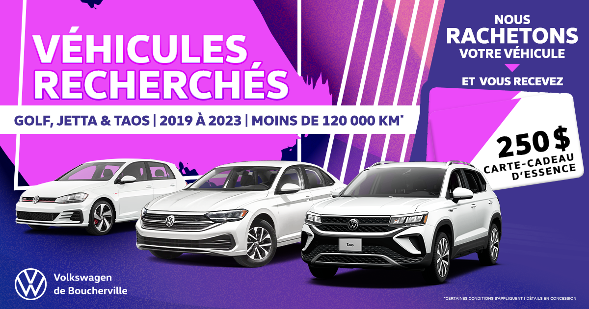 VÉHICULES RECHERCHÉS!