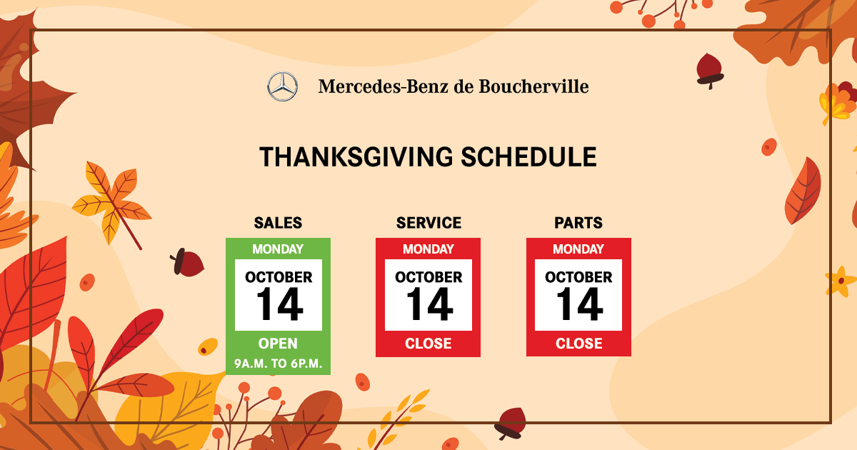 THANKSGIVING SCHEDULE