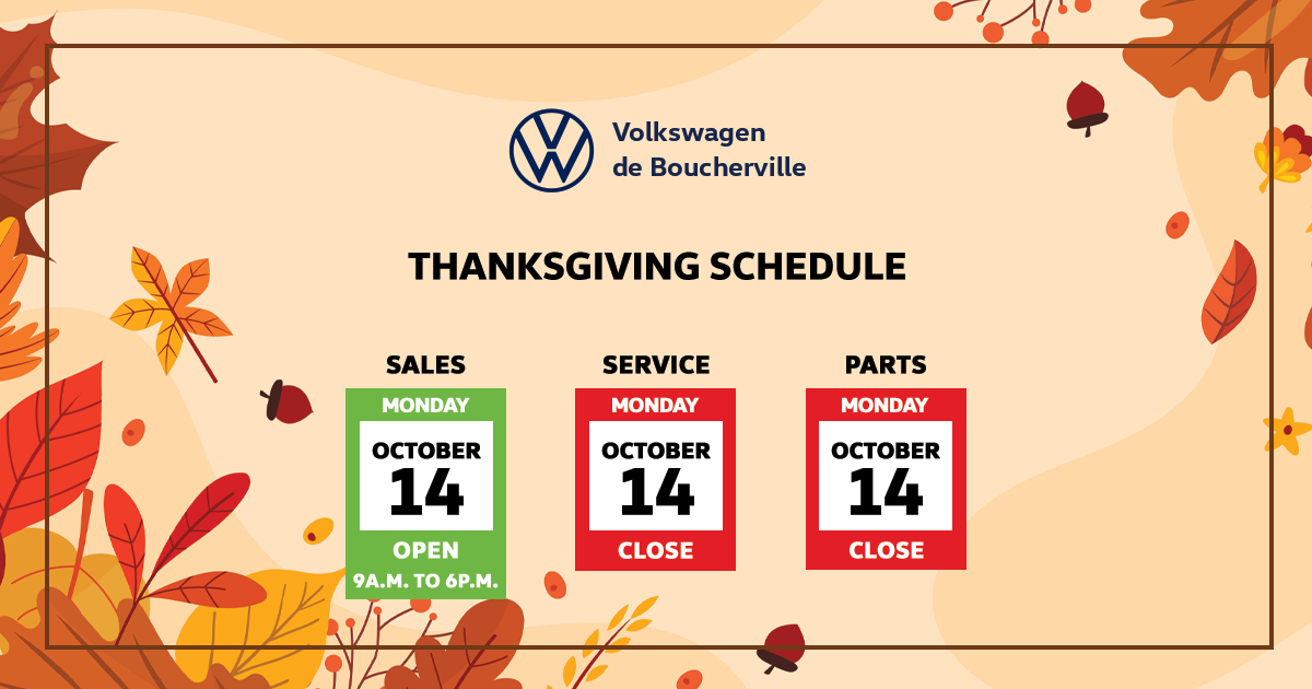 THANKSGIVING SCHEDULE