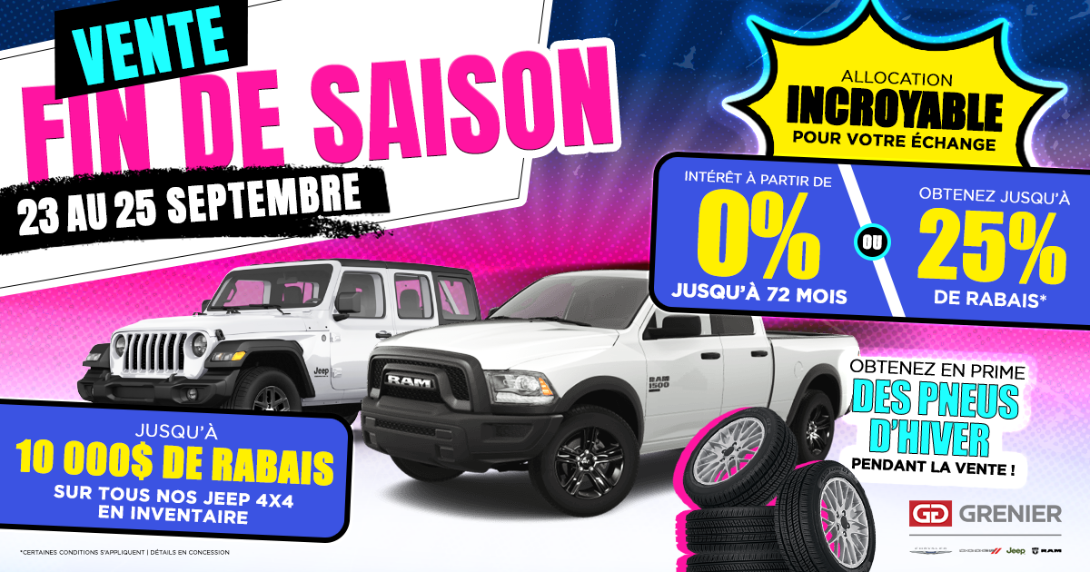 VENTE FIN DE SAISON !