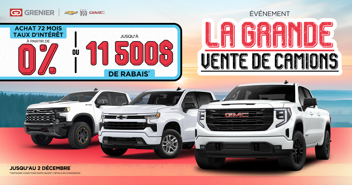 ÉVÉNEMENT LA GRANDE VENTE DE CAMIONS !