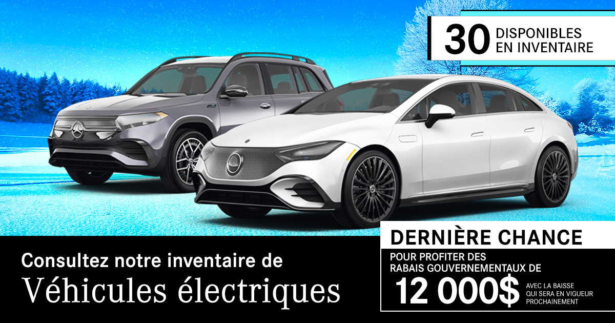 VÉHICULES ÉLECTRIQUES DISPONIBLES!