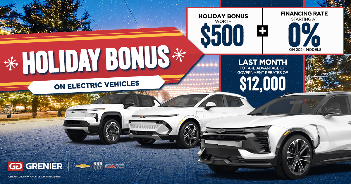 HOLIDAY BONUS ON ELECTRIC VEHICLES !