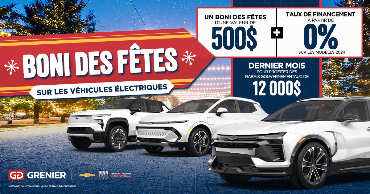 BONI DES FÊTES SUR LES VÉHICULES ÉLECTRIQUES !