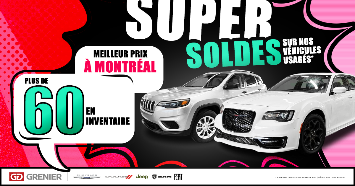 SUPER SOLDES SUR NOS VÉHICULES USAGÉS !