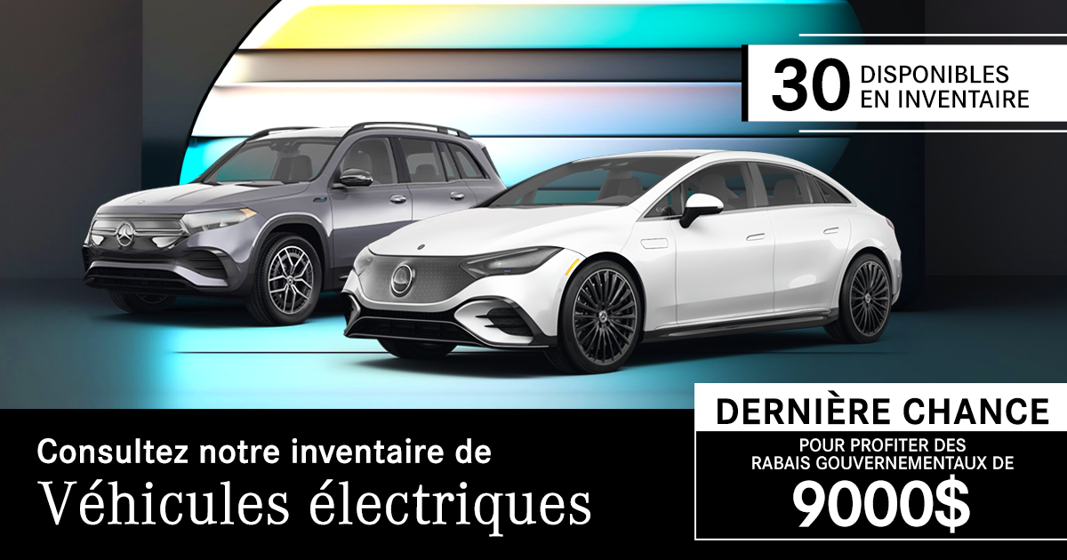 VÉHICULES ÉLECTRIQUES DISPONIBLES!