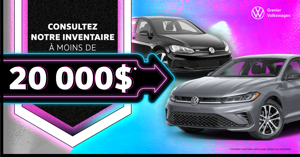 INVENTAIRE À MOINS DE 20 000$ !