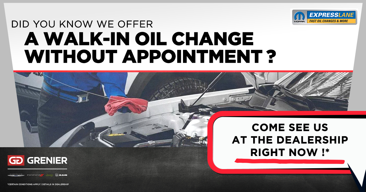 OIL CHANGE WITHOUT APPOINTMENT !