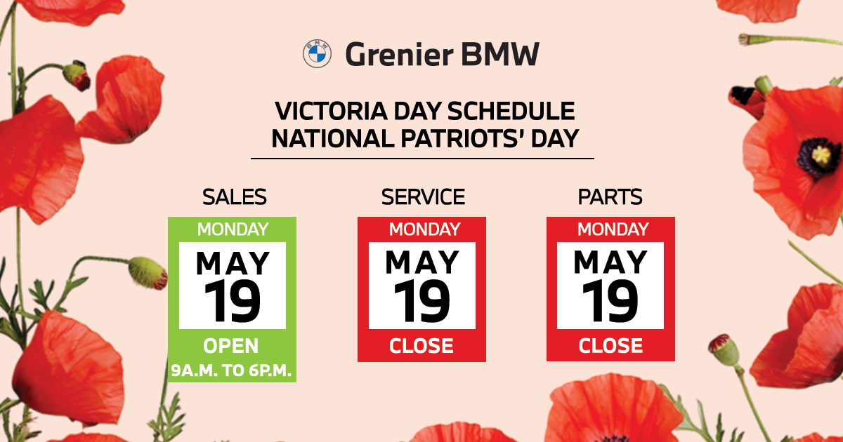 Victoria Day Schedule