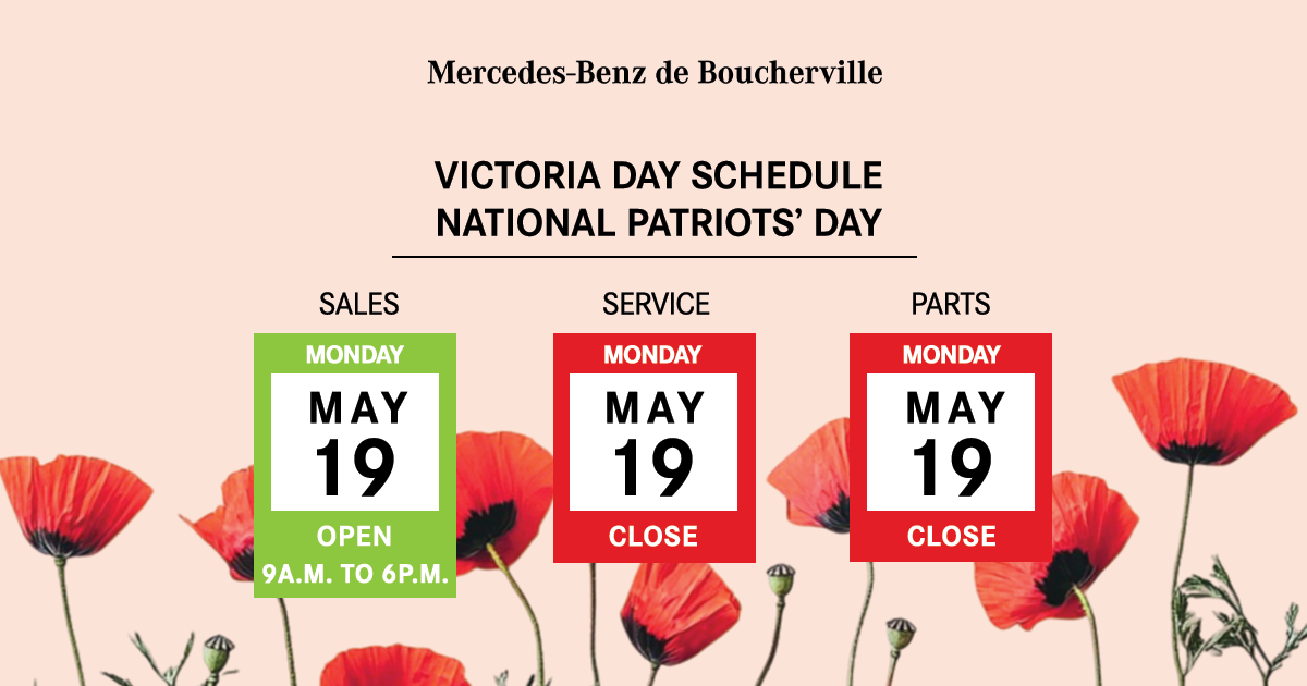 Victoria Day Schedule