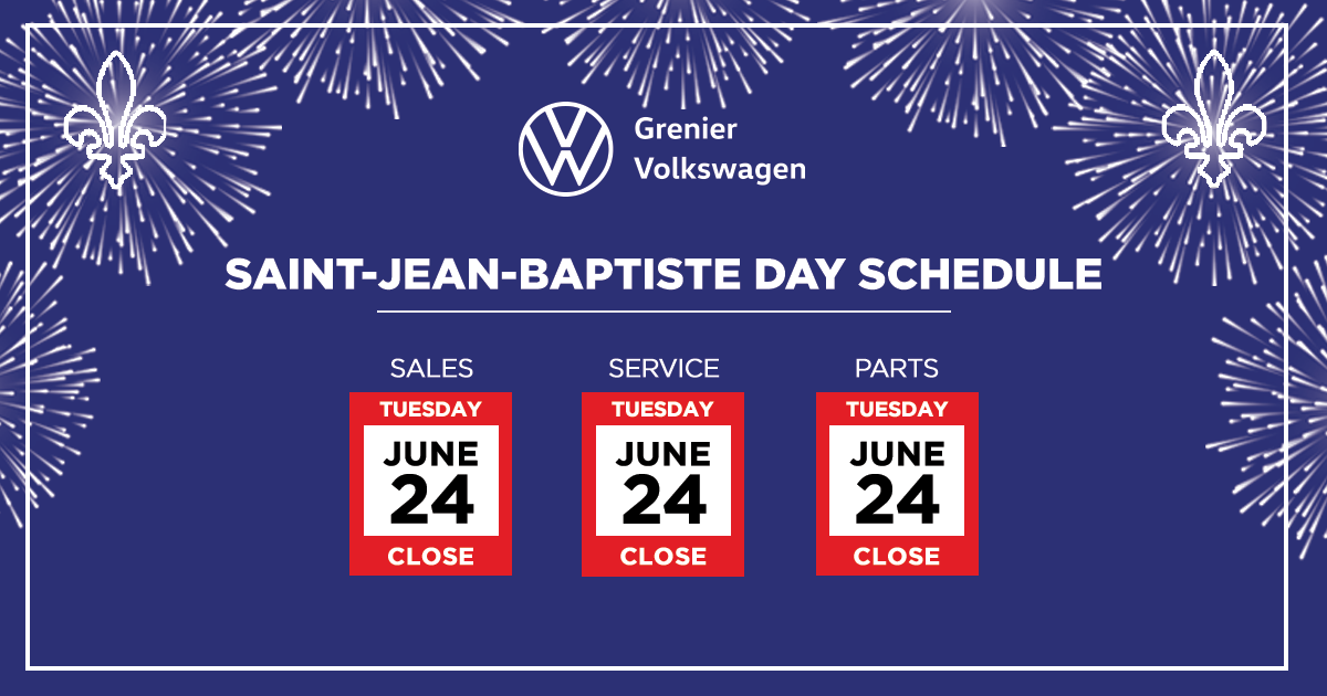 SAINT JEAN BAPTISTE DAY SCHEDULE