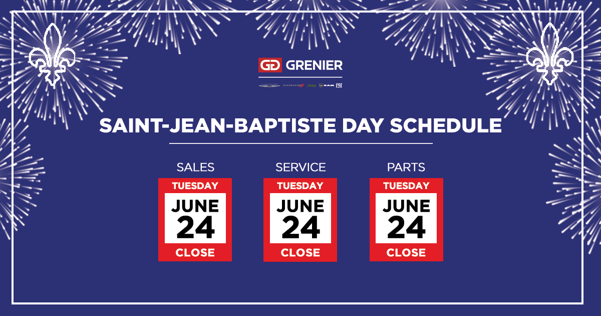 SAINT JEAN BAPTISTE DAY SCHEDULE