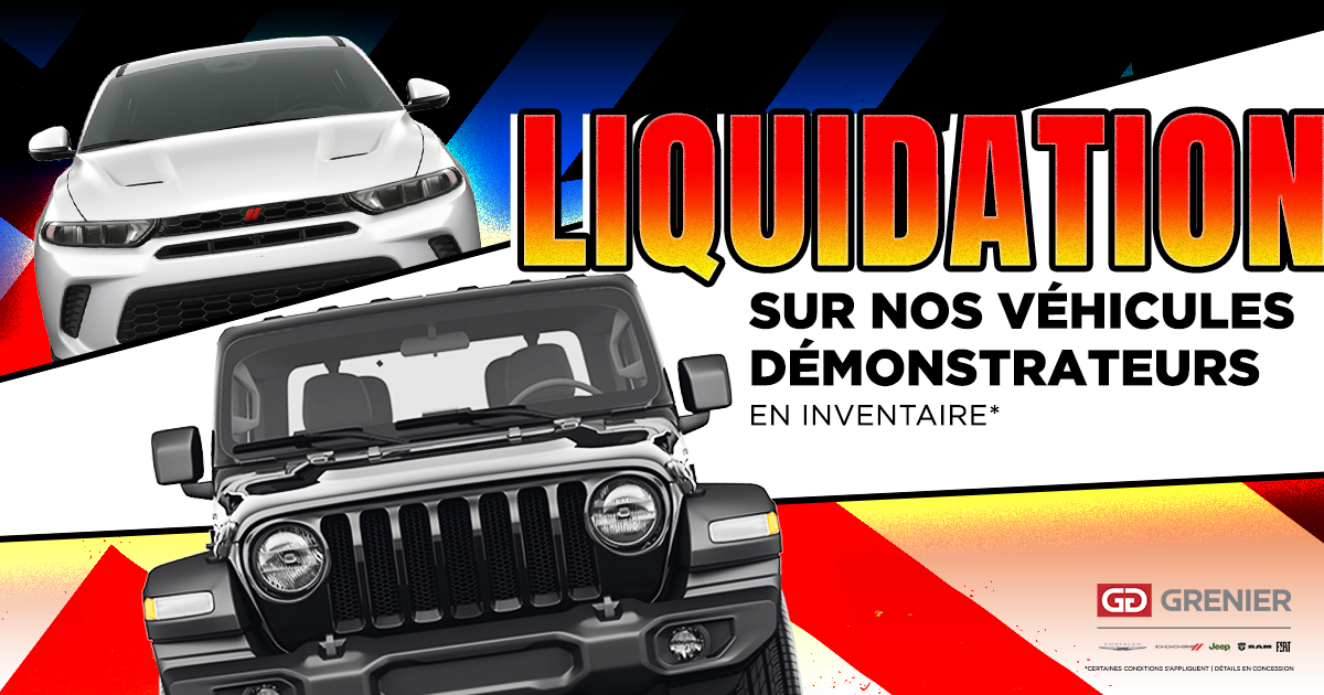 PLUSIEURS DÉMONSTRATEURS EN LIQUIDATION !