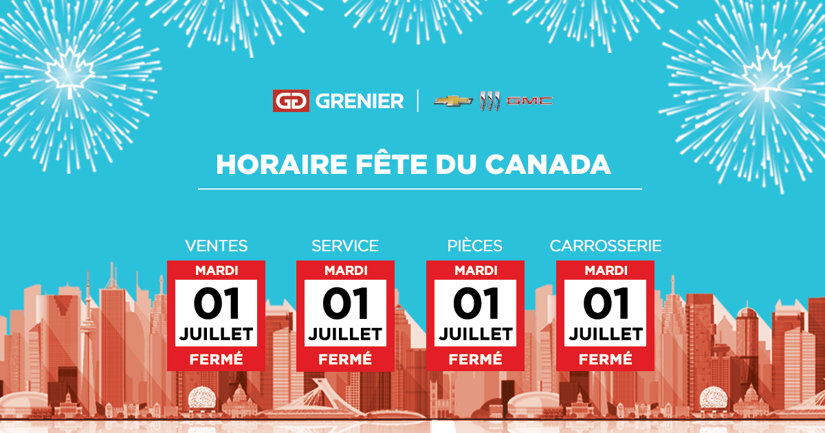 HORAIRE FÊTE DU CANADA