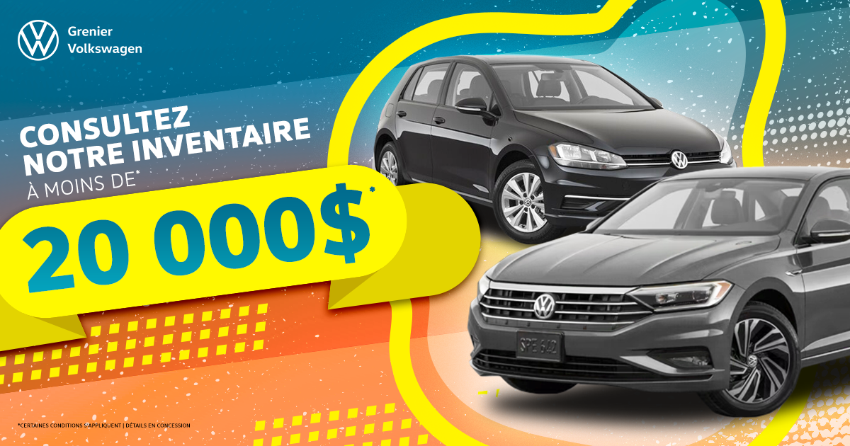 INVENTAIRE À MOINS DE 20 000$ !