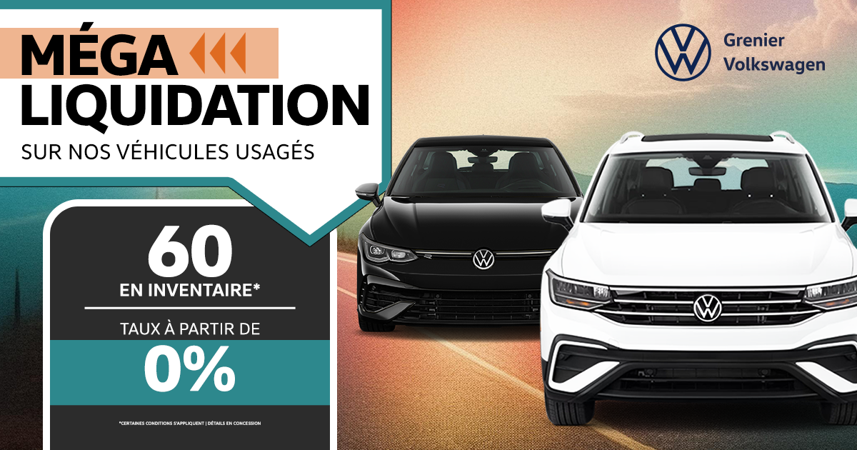 MÉGA LIQUIDATION SUR NOS VÉHICULES USAGÉS!