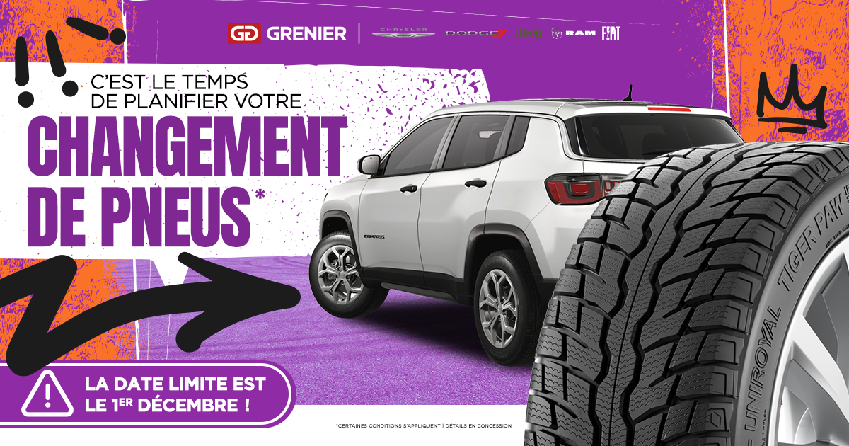C'EST LE TEMPS DE PLANIFIER VOTRE CHANGEMENT DE PNEUS !
