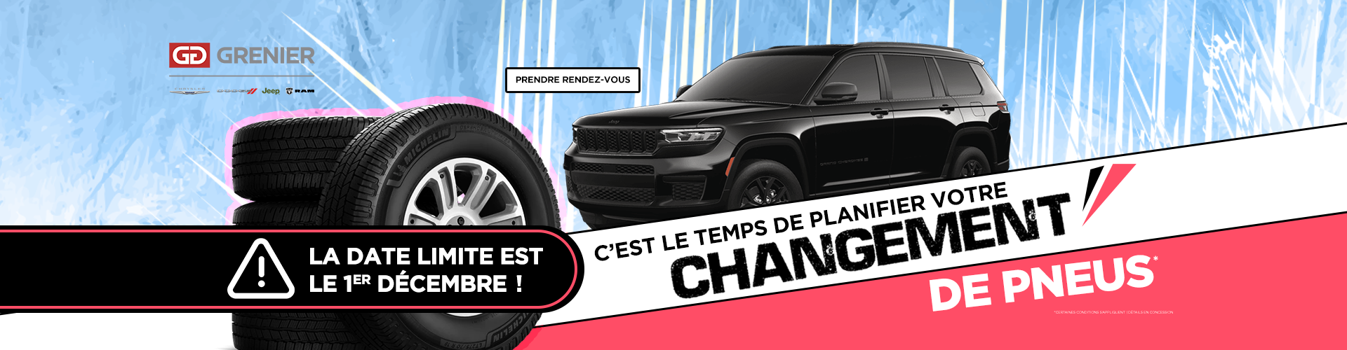 C'EST LE TEMPS DE PLANIFIER VOTRE CHANGEMENT DE PNEUS ! C'EST LE TEMPS DE PLANIFIER VOTRE CHANGEMENT DE PNEUS !