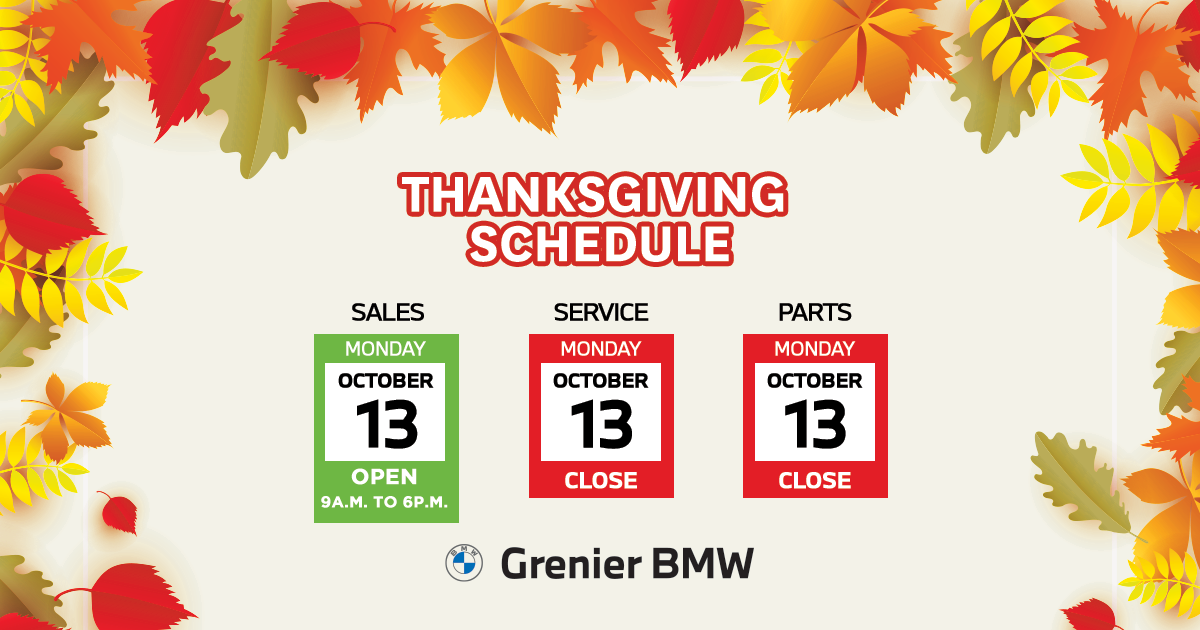 THANKSGIVING SCHEDULE