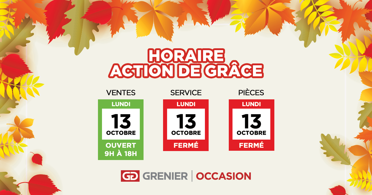 HORAIRE ACTION DE GRÂCE