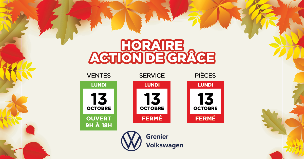 HORAIRE ACTION DE GRÂCE