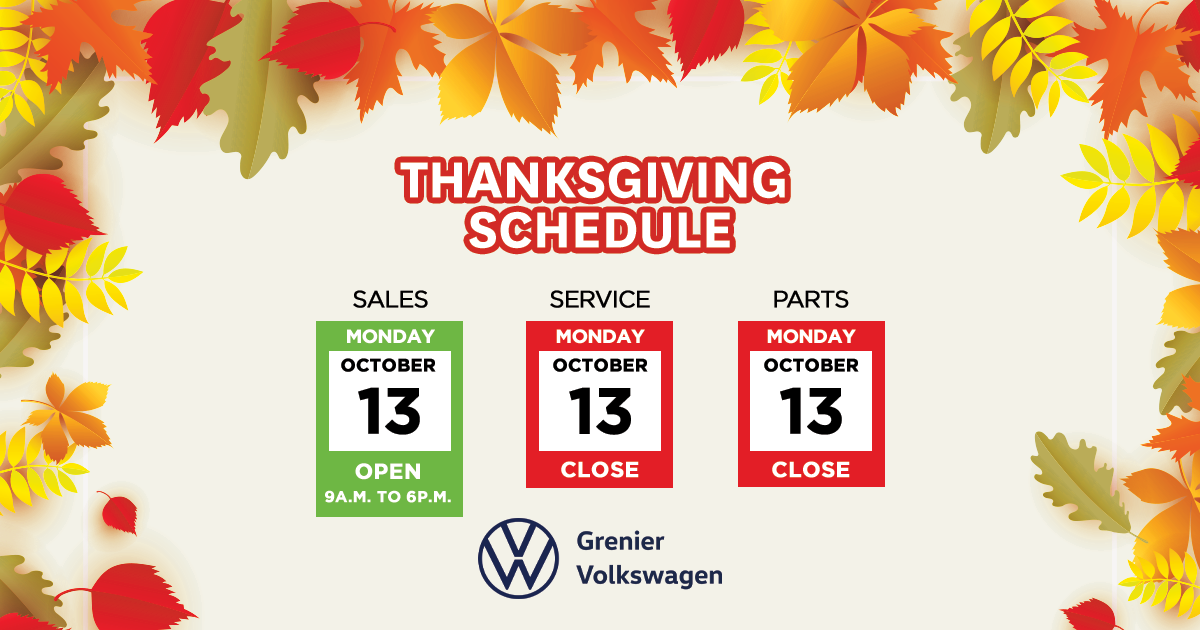 THANKSGIVING SCHEDULE