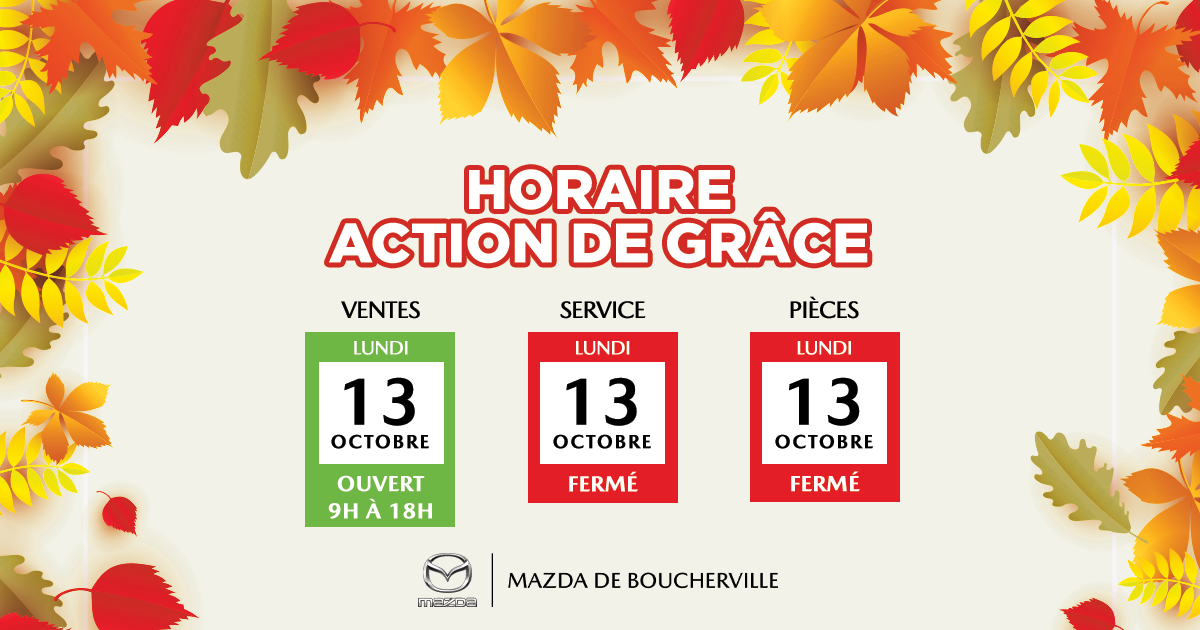 HORAIRE ACTION DE GRÂCE