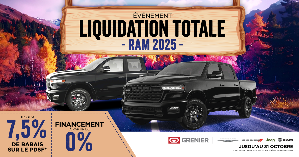 ÉVÉNEMENT LIQUIDATION TOTALE SUR NOS RAM 2025 !