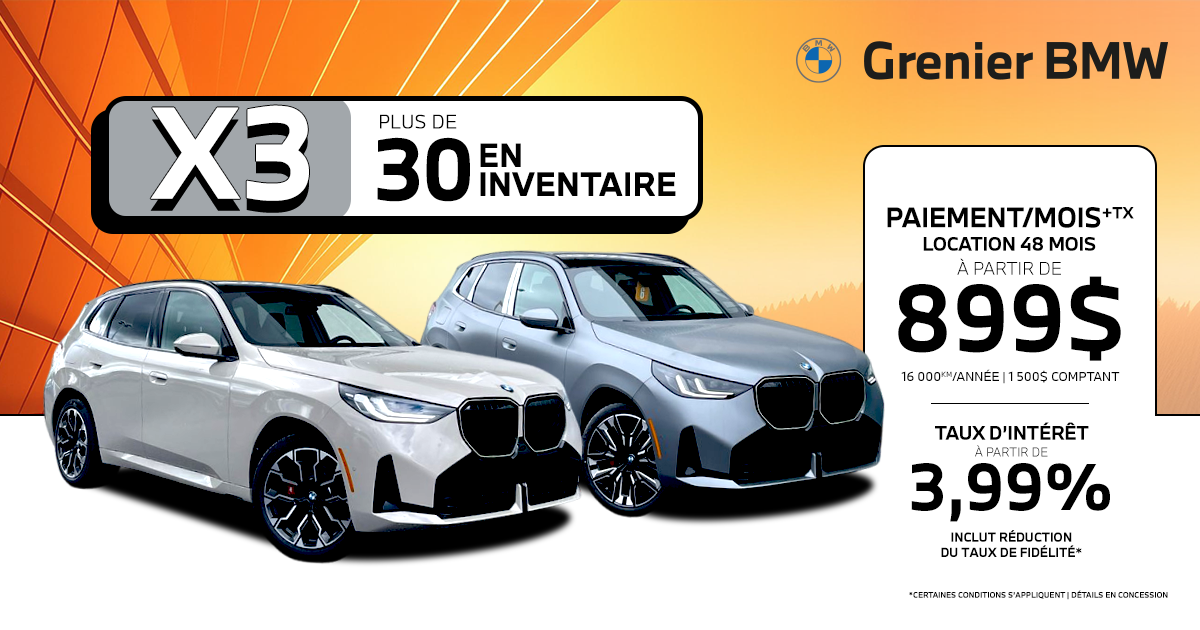 X3 EN INVENTAIRE !