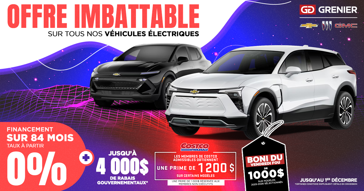 OFFRE IMBATTABLE SUR NOS VÉHICULES ÉLECTRIQUES !