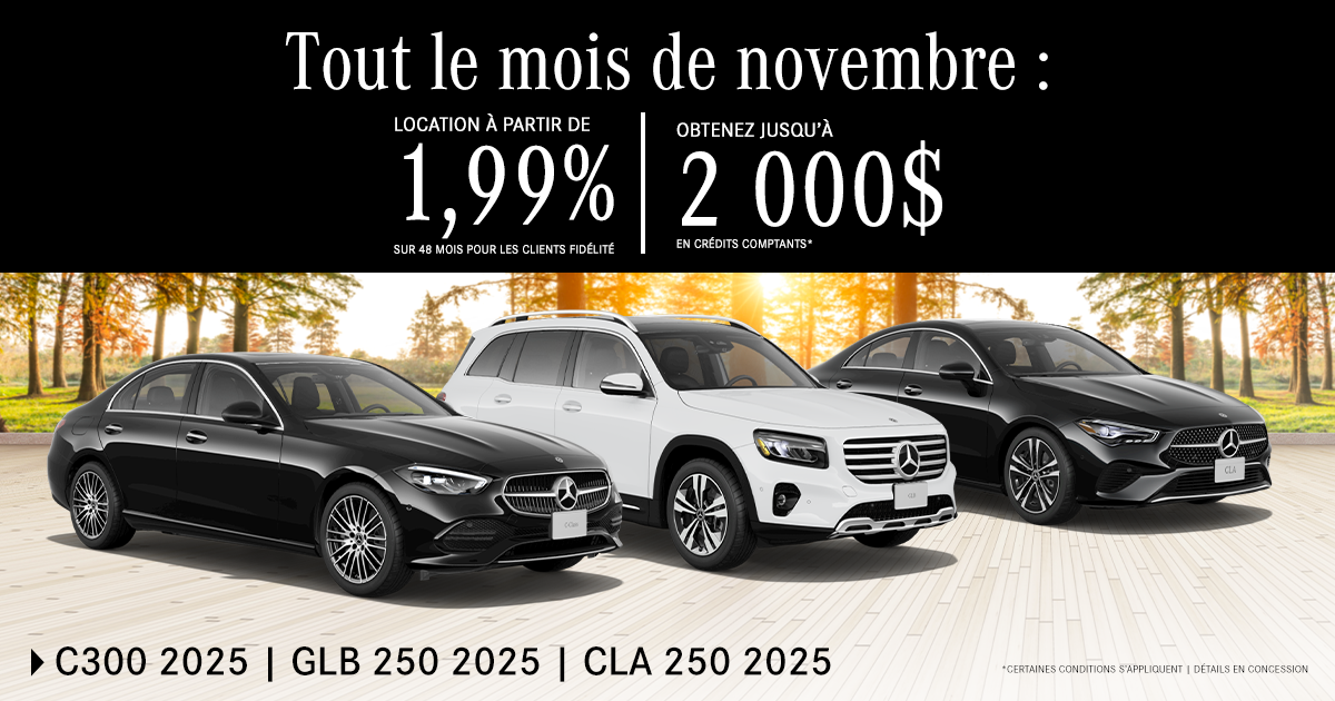 OFFRE SPÉCIALE DE NOVEMBRE !