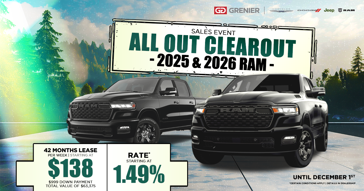 ALL OUT CLEAROUT SALES EVENT ON OUR 2025 & 2026 RAM !