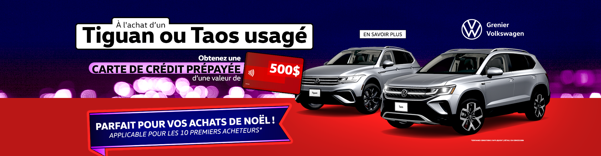 PROMOTION SUR LES TAOS ET TIGUAN USAGÉS !