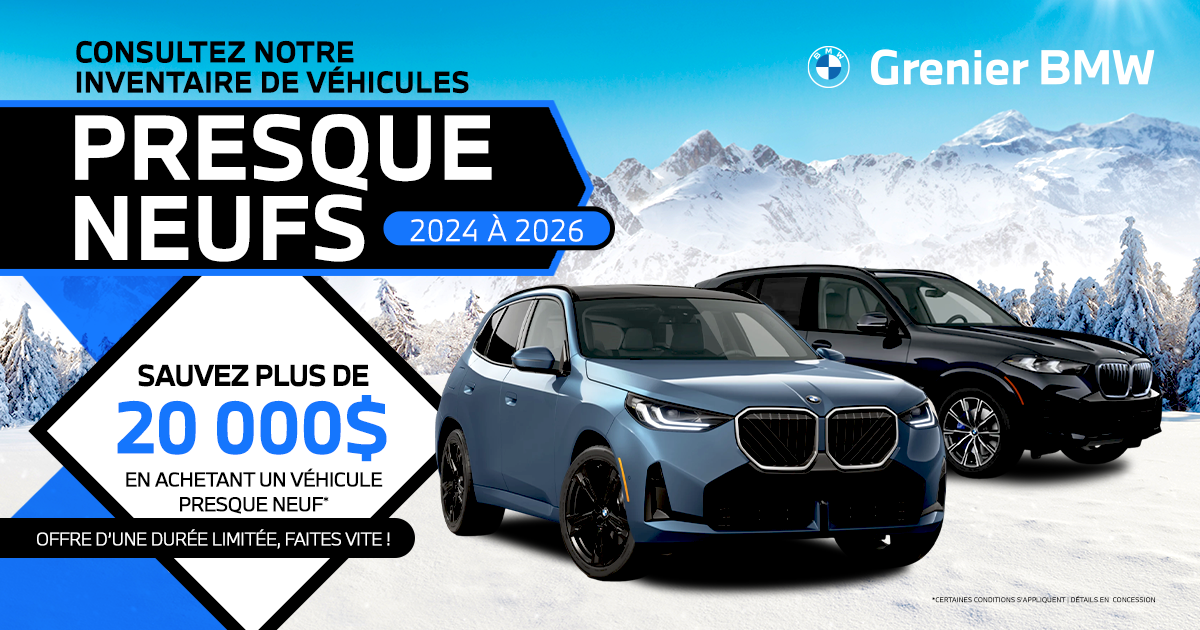 VÉHICULES PRESQUE NEUFS EN INVENTAIRE !