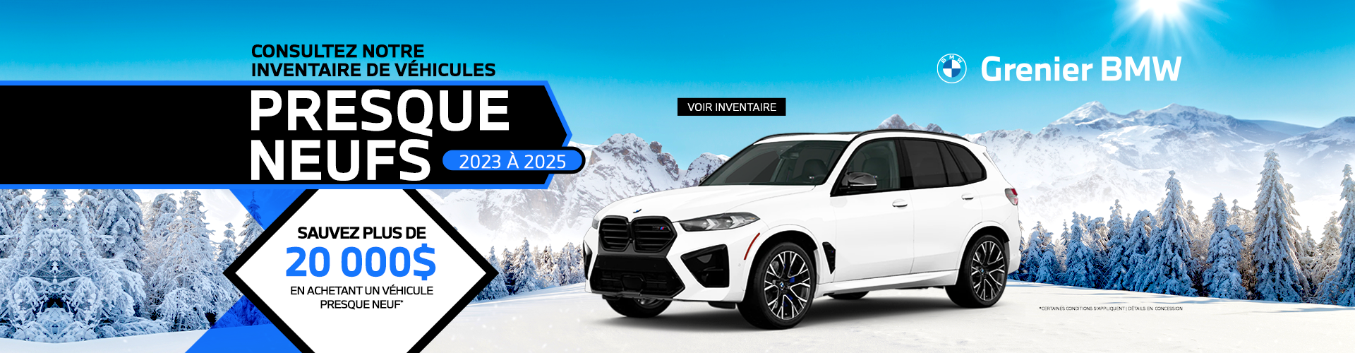 VÉHICULES PRESQUE NEUFS EN INVENTAIRE !