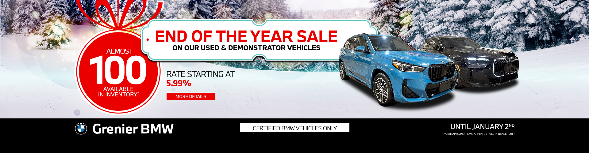 END OF THE YEAR SALE ON OUR USED VEHICLES !