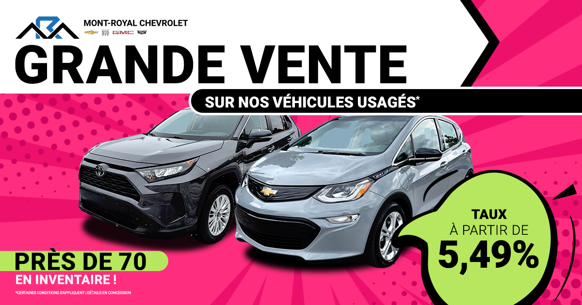 GRANDE VENTE SUR NOS VÉHICULES USAGÉS !
