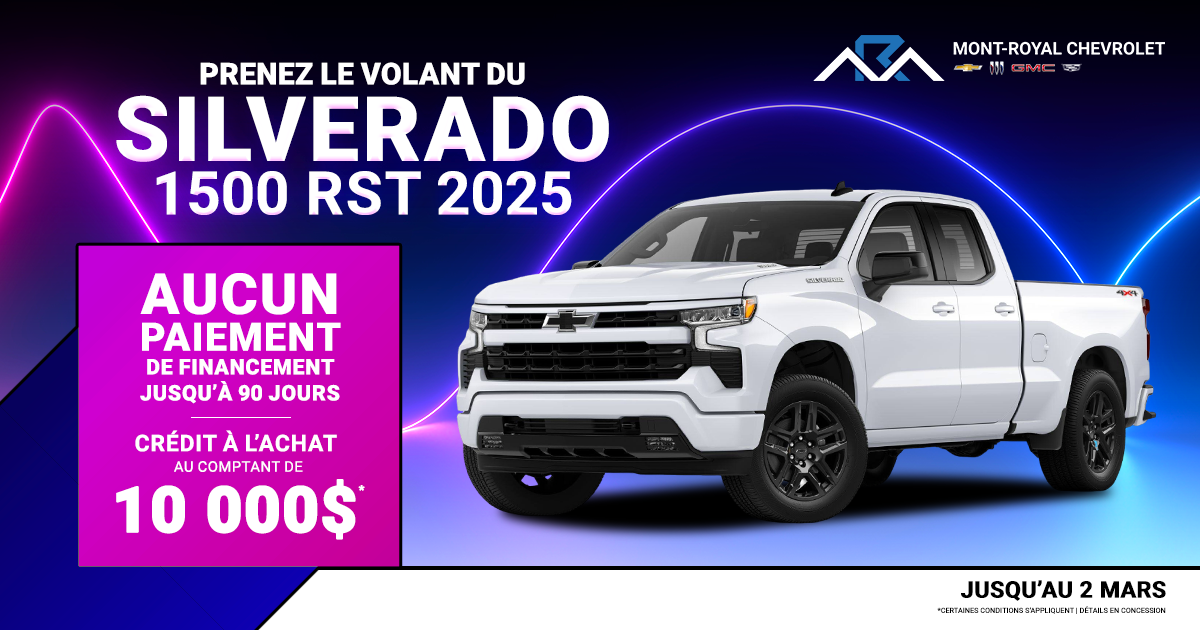 PRENEZ LE VOLANT DU SILVERADO 1500 RST 2025 !