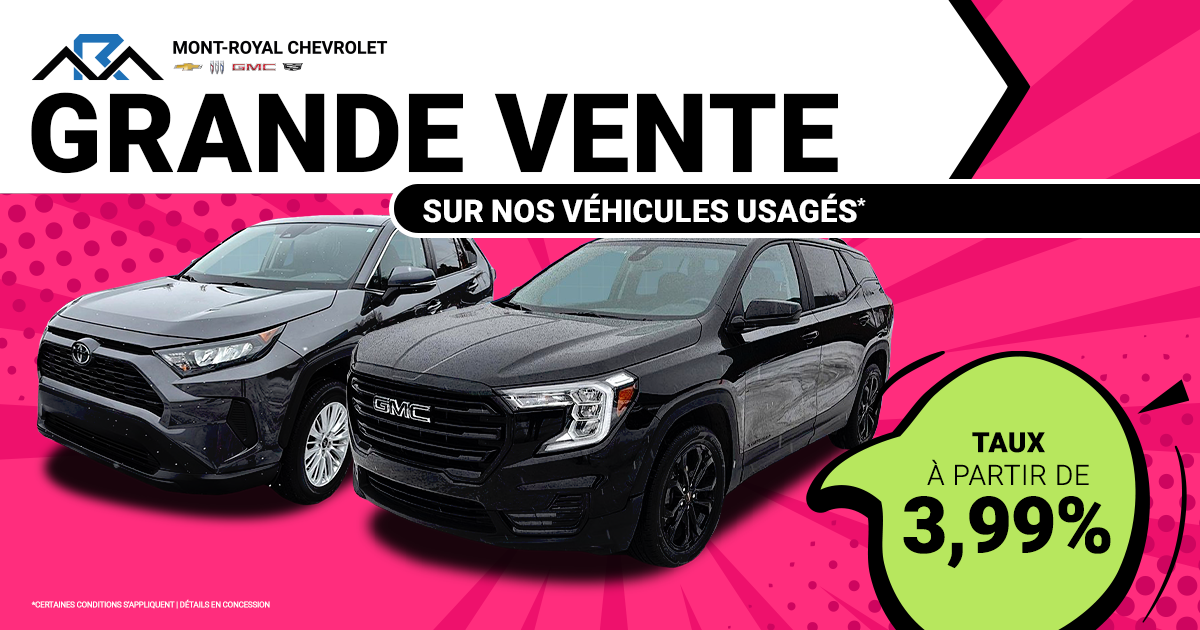 GRANDE VENTE SUR NOS VÉHICULES USAGÉS !