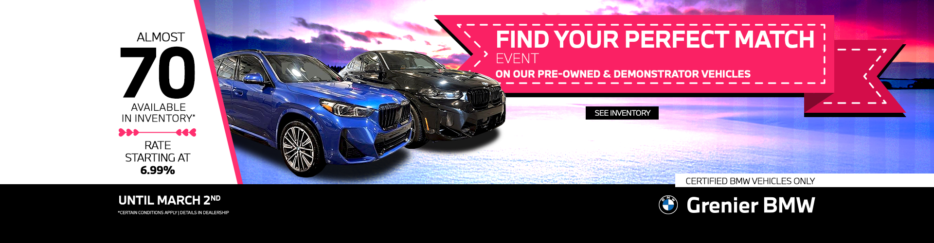 FIND YOUR PERFECT MATCH EVENT ! FIND YOUR PERFECT MATCH EVENT !