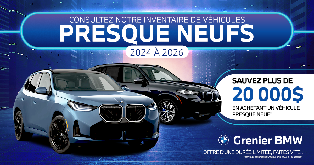 VÉHICULES PRESQUE NEUFS EN INVENTAIRE !