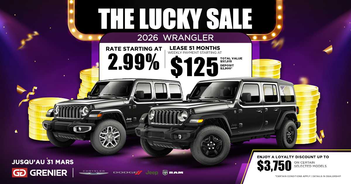 THE LUCKY SALE ON OUR 2026 WRANGLER !
